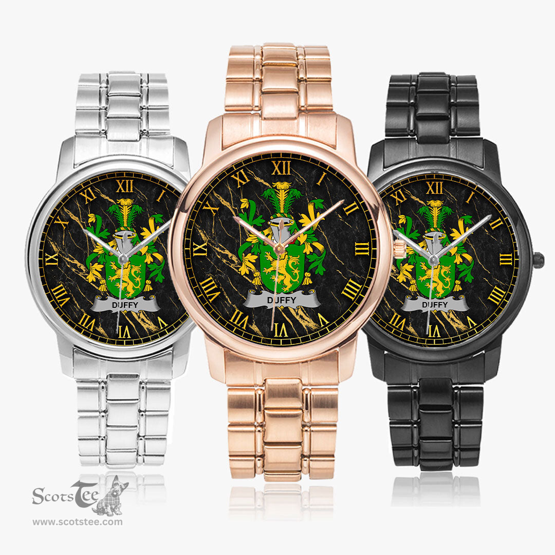 Irish Duffy or O Duffy Irish Coat of Arms Irish Watch Folding Clasp Type Stainless Steel Quartz Watch
