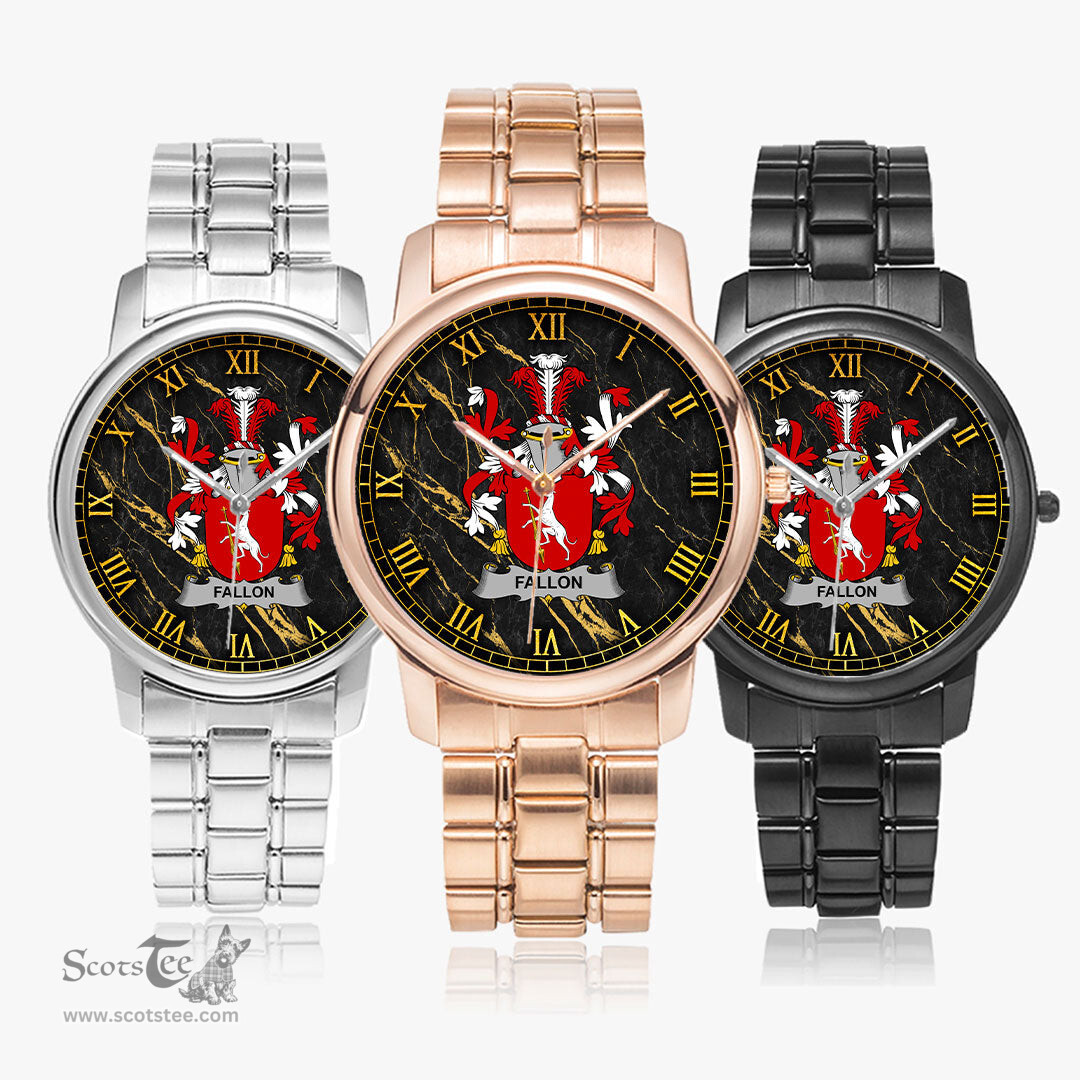Irish Fallon or O Fallon Irish Coat of Arms Irish Watch Folding Clasp Type Stainless Steel Quartz Watch