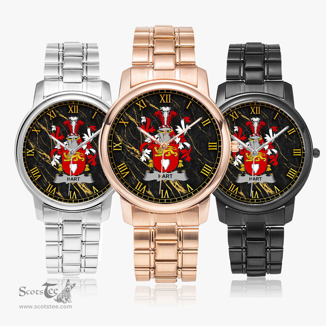 Irish Hart or O Hart Irish Coat of Arms Irish Watch Folding Clasp Type Stainless Steel Quartz Watch
