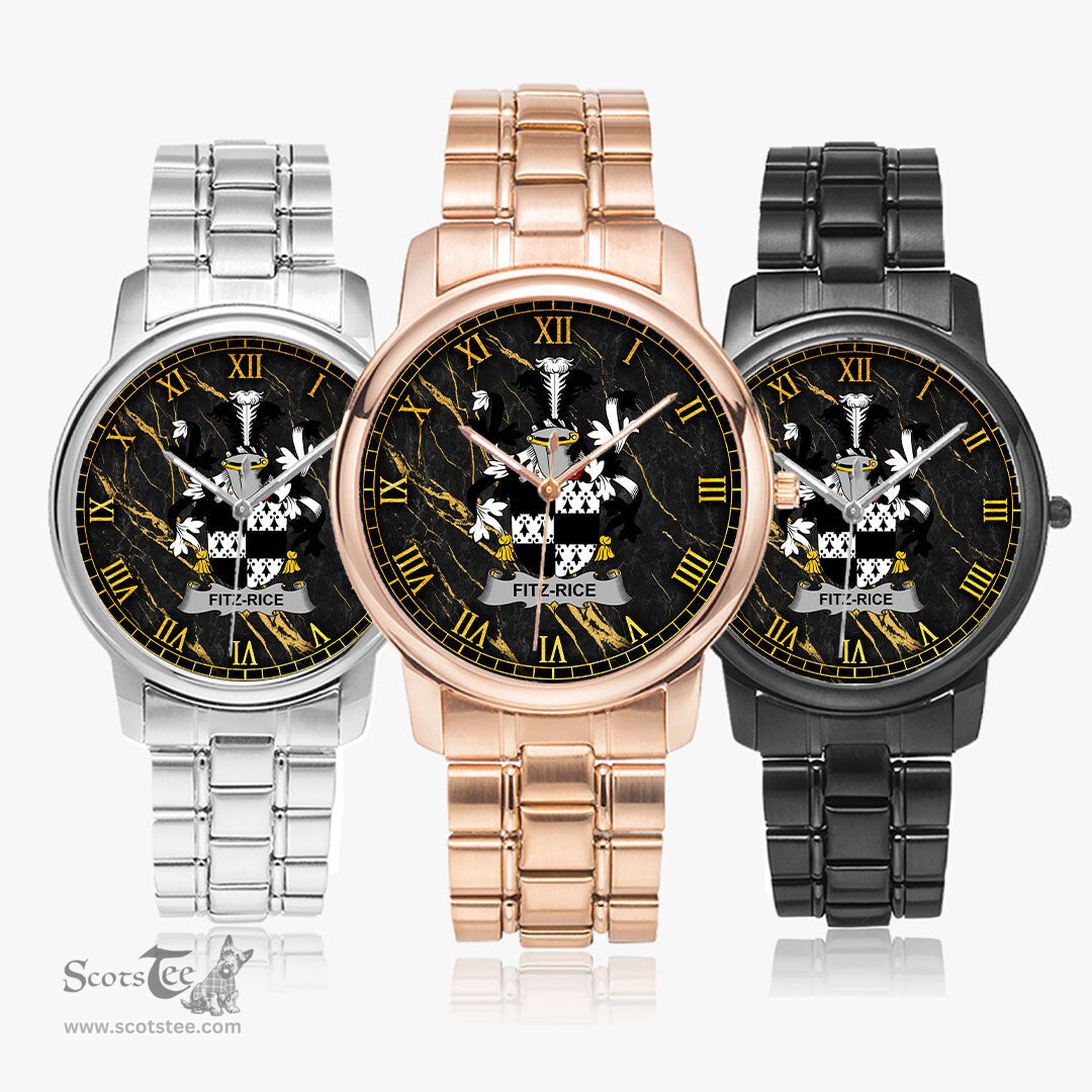 Irish Fitz Rice Irish Coat of Arms Irish Watch Folding Clasp Type Stainless Steel Quartz Watch