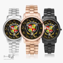 Irish House of MACEGAN Irish Coat of Arms Irish Watch Folding Clasp Type Stainless Steel Quartz Watch