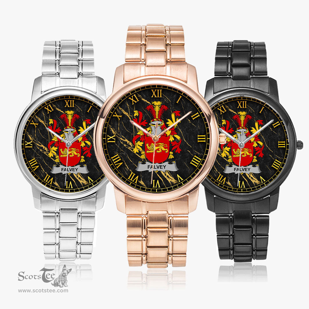 Irish Falvey or O Falvey Irish Coat of Arms Irish Watch Folding Clasp Type Stainless Steel Quartz Watch