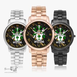 Irish Finnerty or O Finaghty Irish Coat of Arms Irish Watch Folding Clasp Type Stainless Steel Quartz Watch