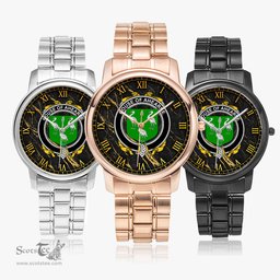 Irish House of AHEARNE Aherne Irish Coat of Arms Irish Watch Folding Clasp Type Stainless Steel Quartz Watch