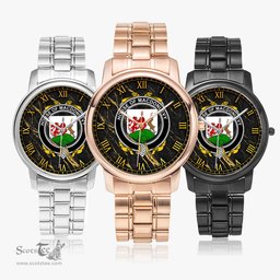 Irish House of MACDONLEVY Irish Coat of Arms Irish Watch Folding Clasp Type Stainless Steel Quartz Watch