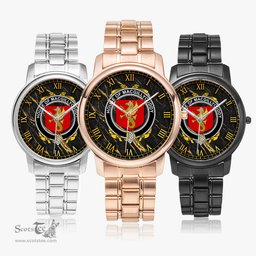 Irish House of MACGILLYCUDDY Irish Coat of Arms Irish Watch Folding Clasp Type Stainless Steel Quartz Watch