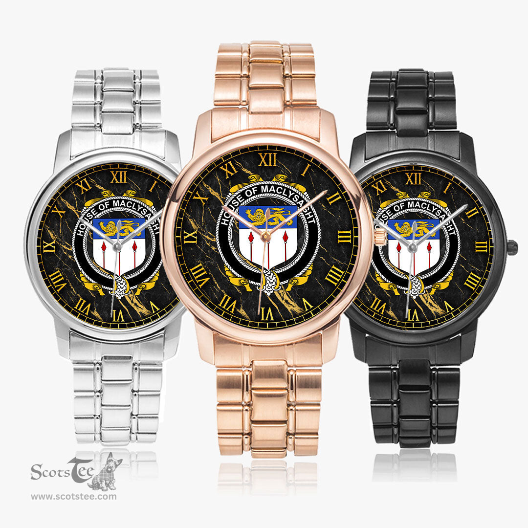 Irish House of MACLYSAGHT Irish Coat of Arms Irish Watch Folding Clasp Type Stainless Steel Quartz Watch