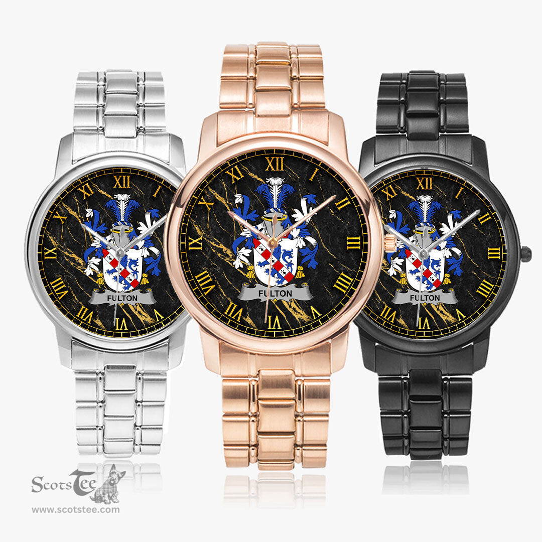 Irish Fulton Irish Coat of Arms Irish Watch Folding Clasp Type Stainless Steel Quartz Watch