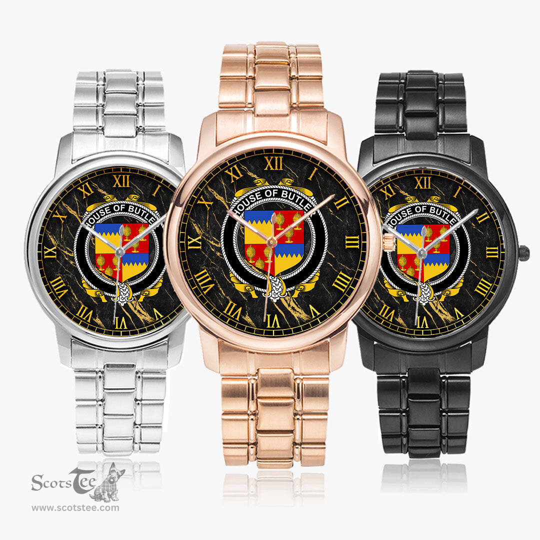 Irish House of BUTLER Irish Coat of Arms Irish Watch Folding Clasp Type Stainless Steel Quartz Watch