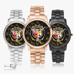 Irish House of MACGRATH Irish Coat of Arms Irish Watch Folding Clasp Type Stainless Steel Quartz Watch