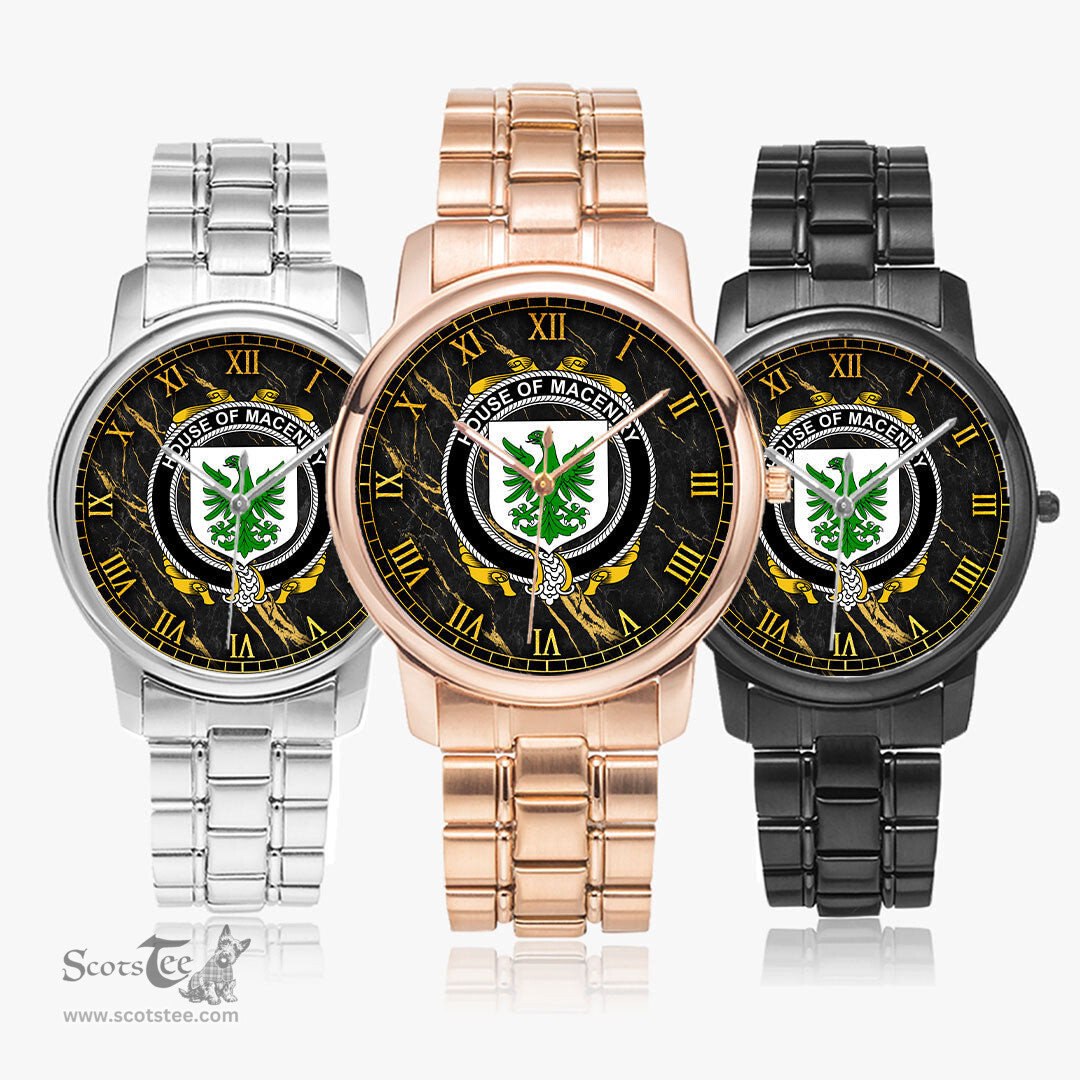 Irish House of MACENIRY Irish Coat of Arms Irish Watch Folding Clasp Type Stainless Steel Quartz Watch