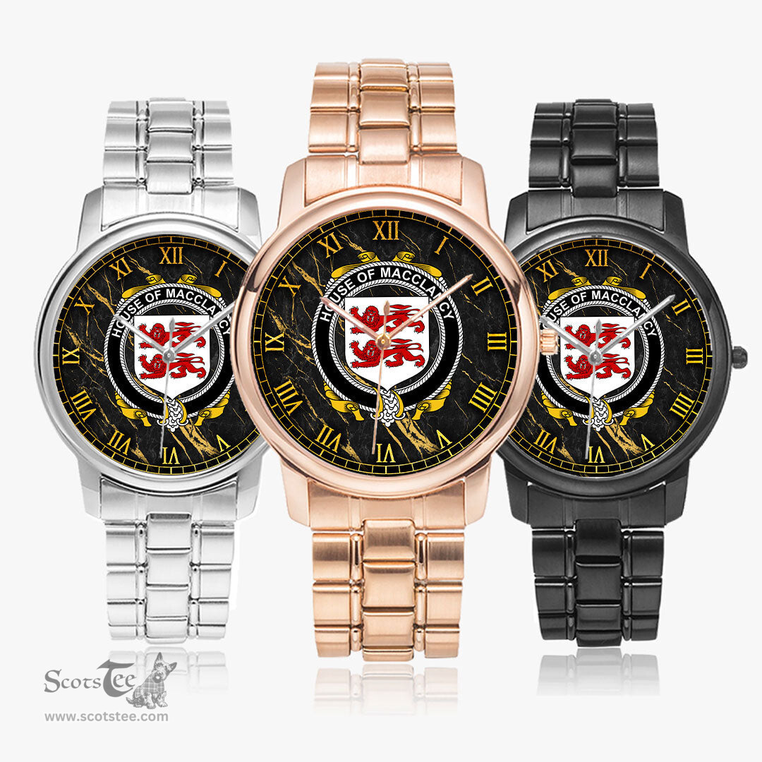 Irish House of MACCLANCY Irish Coat of Arms Irish Watch Folding Clasp Type Stainless Steel Quartz Watch