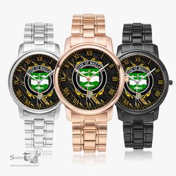 Irish House of MACCABE Irish Coat of Arms Irish Watch Folding Clasp Type Stainless Steel Quartz Watch