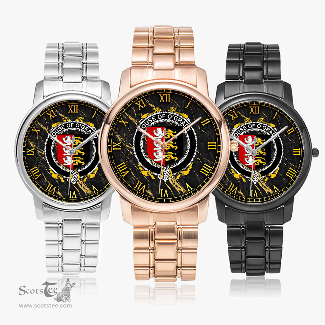Irish House of O GRADY Irish Coat of Arms Irish Watch Folding Clasp Type Stainless Steel Quartz Watch