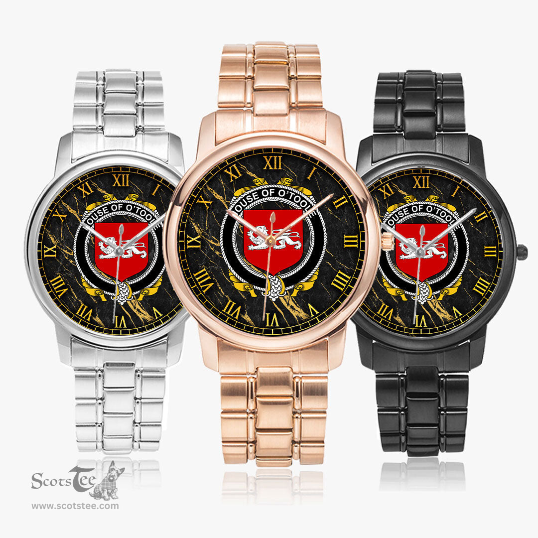 Irish House of O TOOLE Irish Coat of Arms Irish Watch Folding Clasp Type Stainless Steel Quartz Watch