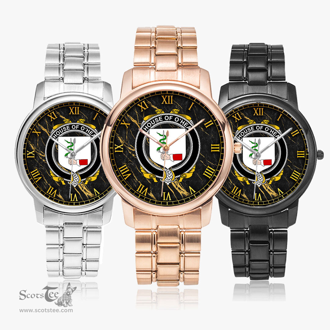 Irish House of O HEA Irish Coat of Arms Irish Watch Folding Clasp Type Stainless Steel Quartz Watch