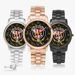 Irish House of O MURPHY Muskerry Irish Coat of Arms Irish Watch Folding Clasp Type Stainless Steel Quartz Watch