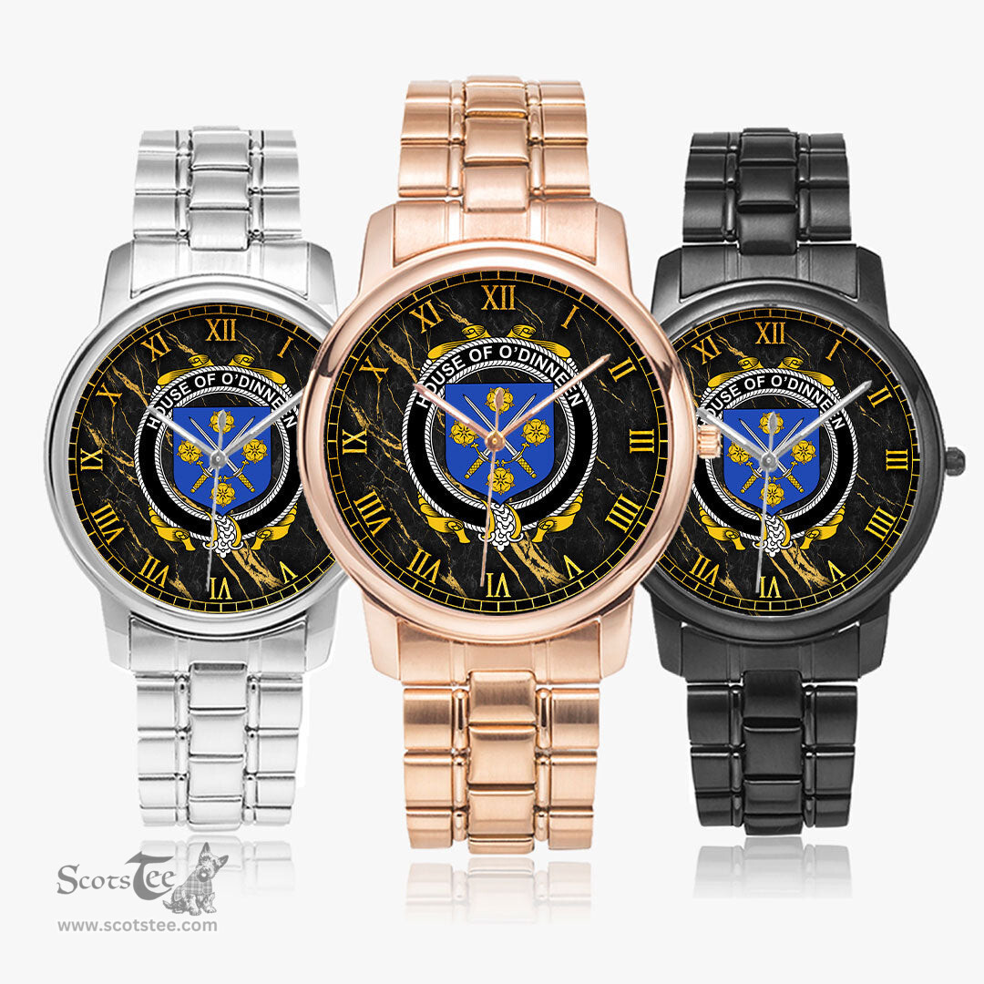 Irish House of O DINNEEN Irish Coat of Arms Irish Watch Folding Clasp Type Stainless Steel Quartz Watch