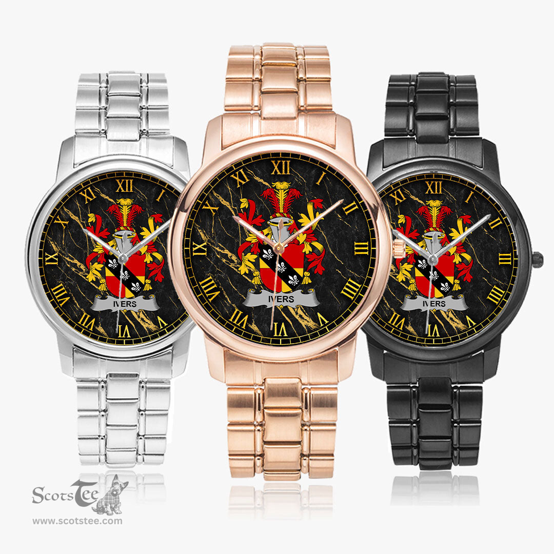 Irish Ivers Irish Coat of Arms Irish Watch Folding Clasp Type Stainless Steel Quartz Watch