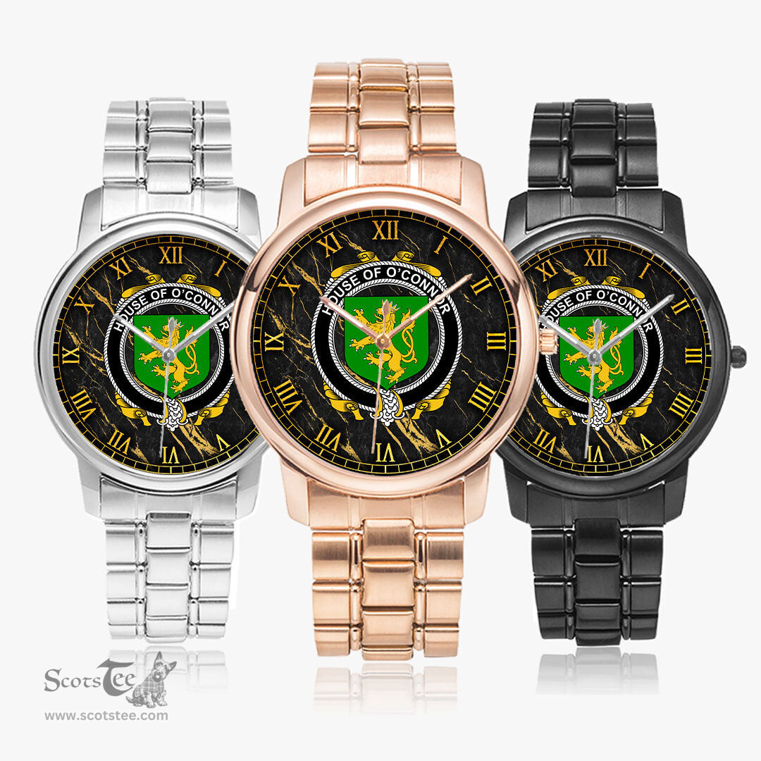 Irish House of O CONNOR Kerry Irish Coat of Arms Irish Watch Folding Clasp Type Stainless Steel Quartz Watch