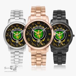 Irish House of O CONNOR Kerry Irish Coat of Arms Irish Watch Folding Clasp Type Stainless Steel Quartz Watch