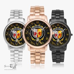 Irish House of O QUINLAN Irish Coat of Arms Irish Watch Folding Clasp Type Stainless Steel Quartz Watch