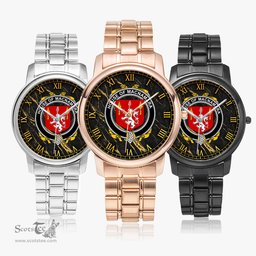 Irish House of MACNAMARA Irish Coat of Arms Irish Watch Folding Clasp Type Stainless Steel Quartz Watch