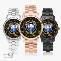 Irish House of O SCANLAN Munster Irish Coat of Arms Irish Watch Folding Clasp Type Stainless Steel Quartz Watch