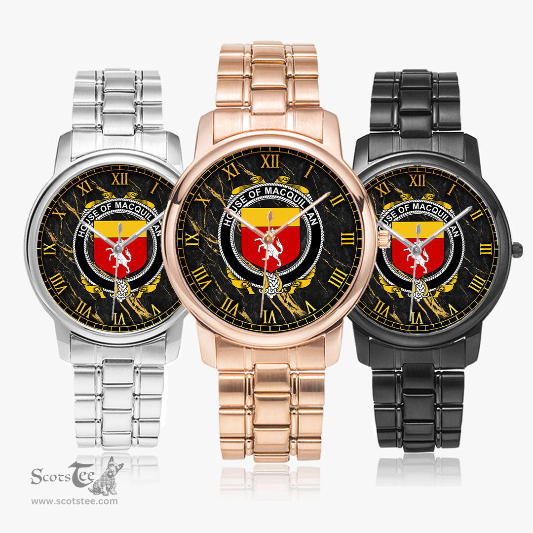 Irish House of MACQUILLAN Irish Coat of Arms Irish Watch Folding Clasp Type Stainless Steel Quartz Watch