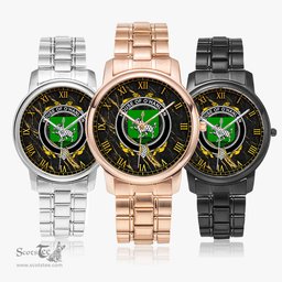 Irish House of O HANLON Irish Coat of Arms Irish Watch Folding Clasp Type Stainless Steel Quartz Watch