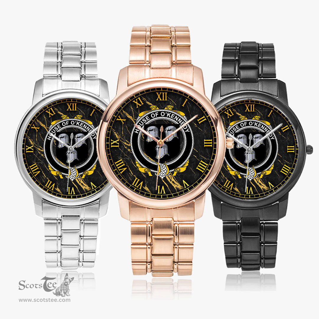 Irish House of O KENNEDY Irish Coat of Arms Irish Watch Folding Clasp Type Stainless Steel Quartz Watch