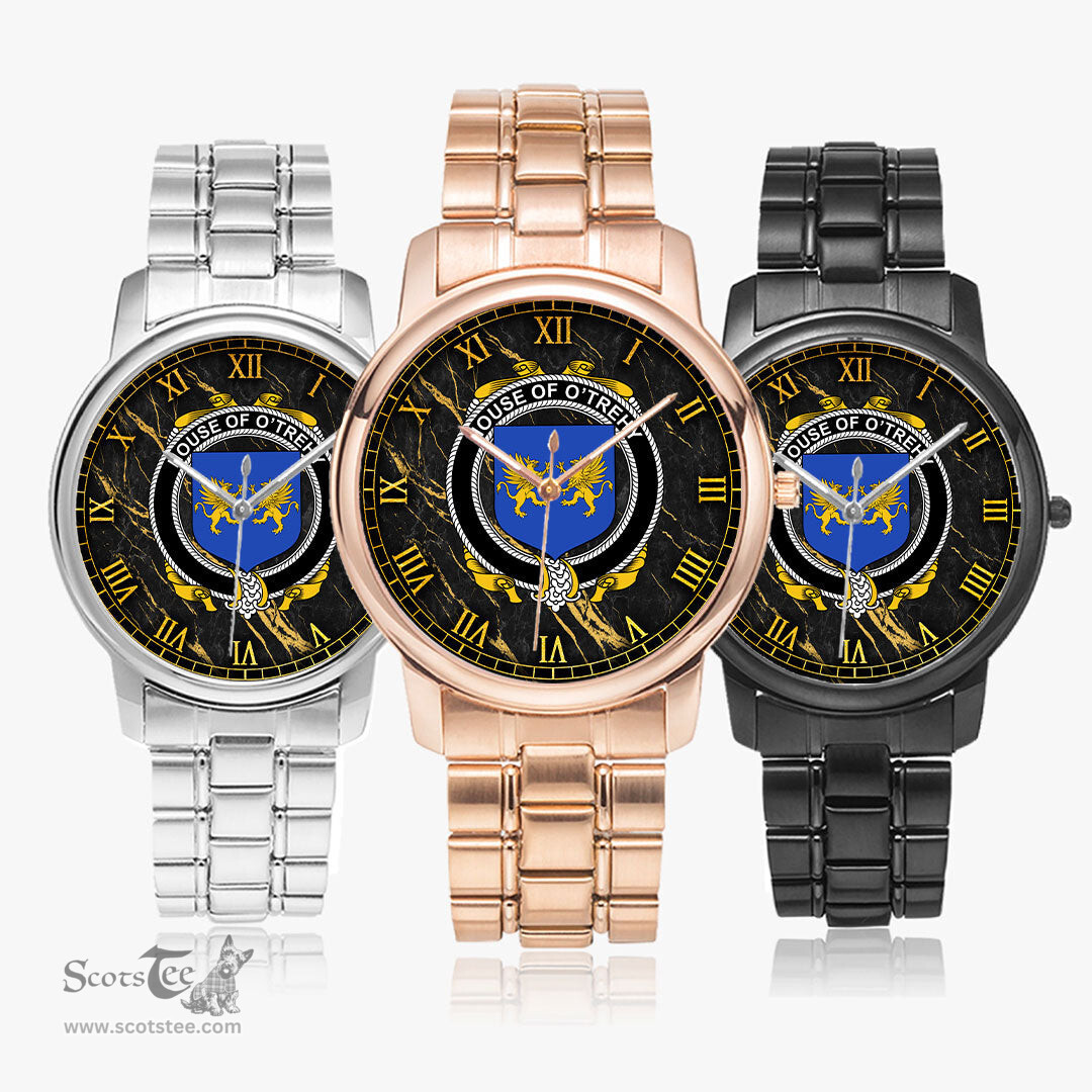 Irish House of O TREHY Troy Irish Coat of Arms Irish Watch Folding Clasp Type Stainless Steel Quartz Watch