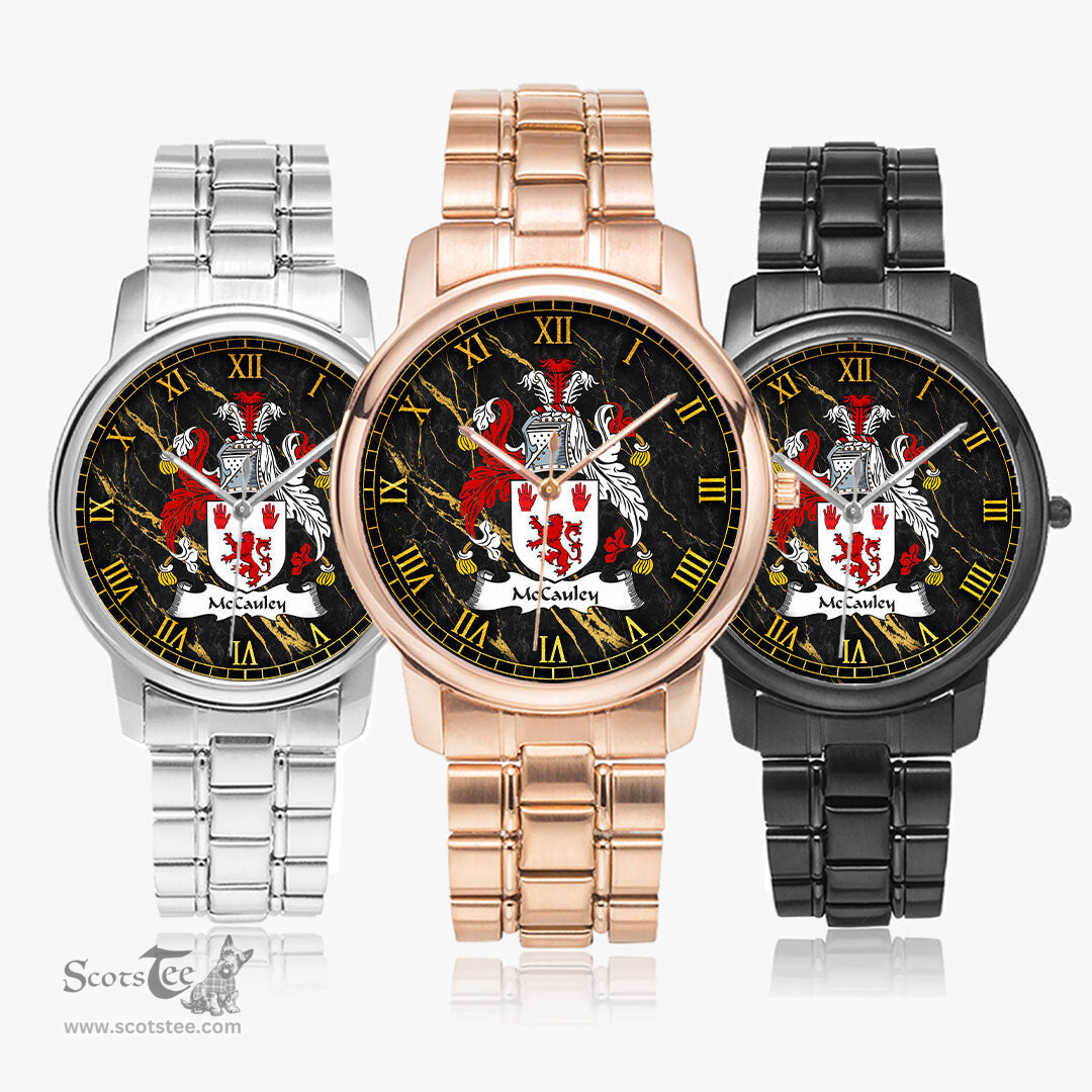 Irish McCauley Irish Coat of Arms Irish Watch Folding Clasp Type Stainless Steel Quartz Watch