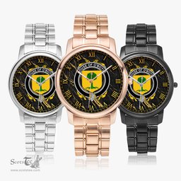 Irish House of O BOYLE Irish Coat of Arms Irish Watch Folding Clasp Type Stainless Steel Quartz Watch