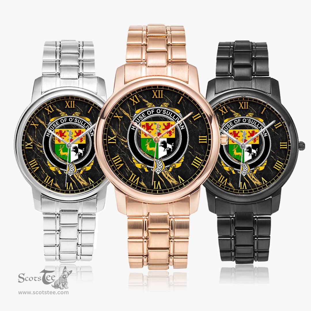 Irish House of O SULLIVAN Irish Coat of Arms Irish Watch Folding Clasp Type Stainless Steel Quartz Watch