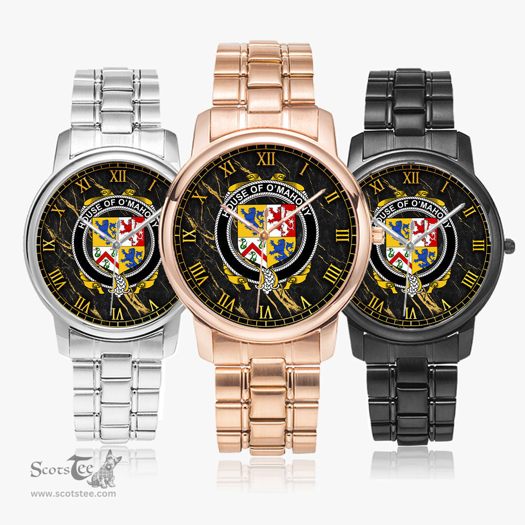 Irish House of O MAHONY Irish Coat of Arms Irish Watch Folding Clasp Type Stainless Steel Quartz Watch