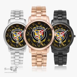 Irish House of O MAHONY Irish Coat of Arms Irish Watch Folding Clasp Type Stainless Steel Quartz Watch