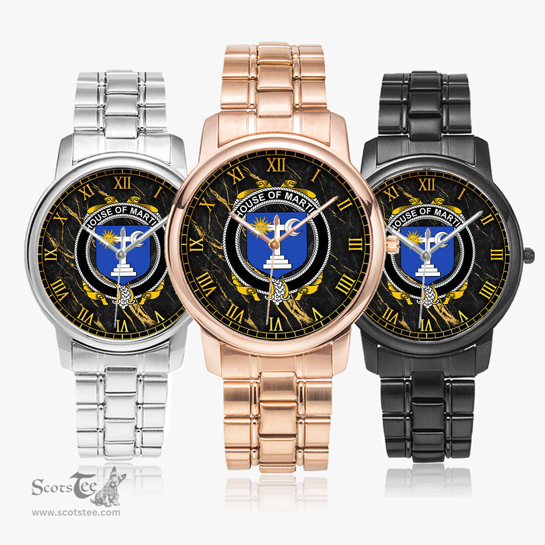 Irish House of MARTIN Irish Coat of Arms Irish Watch Folding Clasp Type Stainless Steel Quartz Watch
