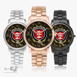 Irish House of ROCHE Irish Coat of Arms Irish Watch Folding Clasp Type Stainless Steel Quartz Watch
