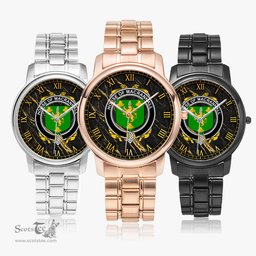 Irish House of MACRANNALL REYNOLDS Irish Coat of Arms Irish Watch Folding Clasp Type Stainless Steel Quartz Watch