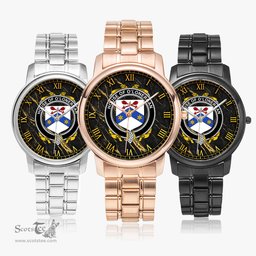 Irish House of O LONERGAN Irish Coat of Arms Irish Watch Folding Clasp Type Stainless Steel Quartz Watch