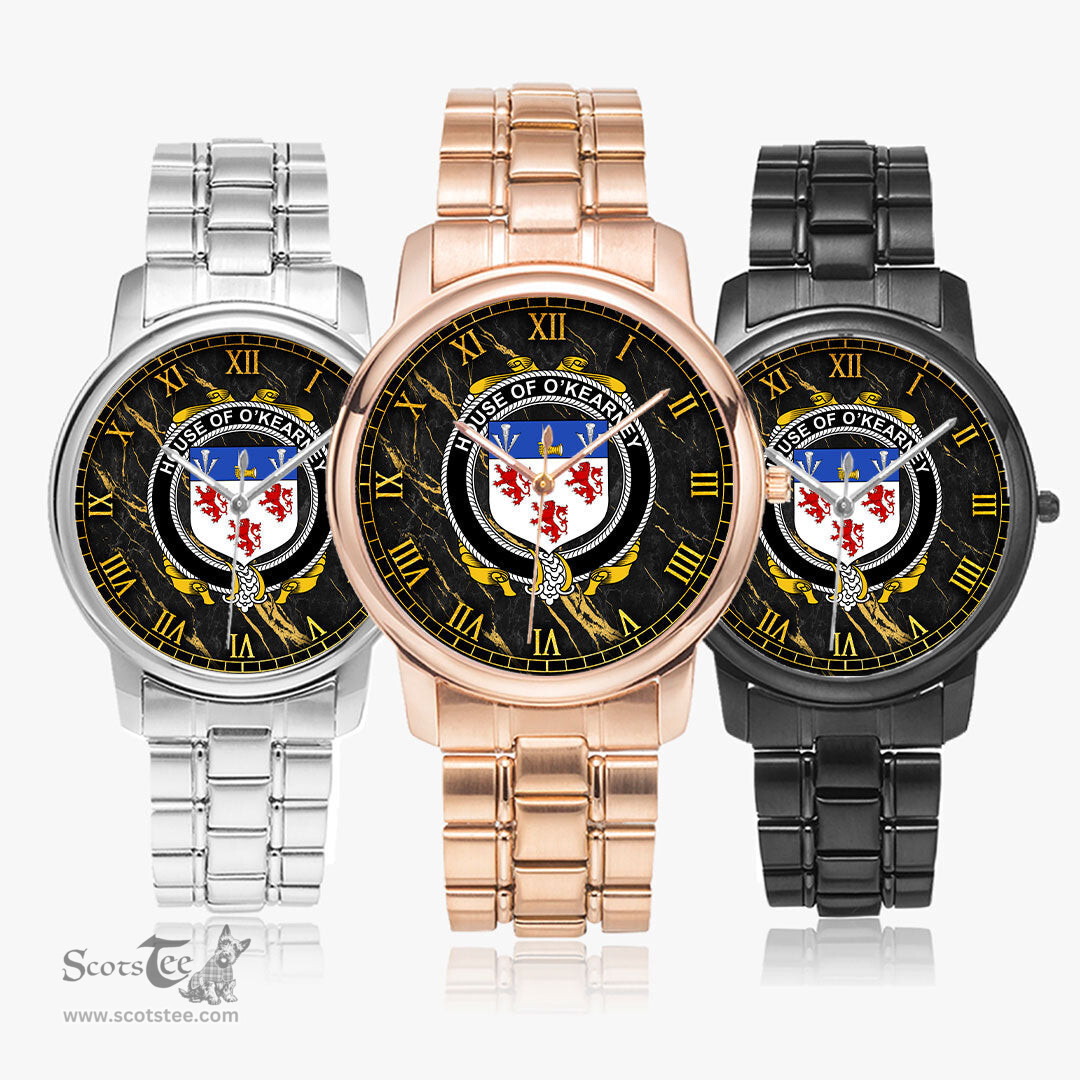 Irish House of O KEARNEY Irish Coat of Arms Irish Watch Folding Clasp Type Stainless Steel Quartz Watch