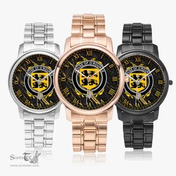 Irish House of O ROURKE Irish Coat of Arms Irish Watch Folding Clasp Type Stainless Steel Quartz Watch