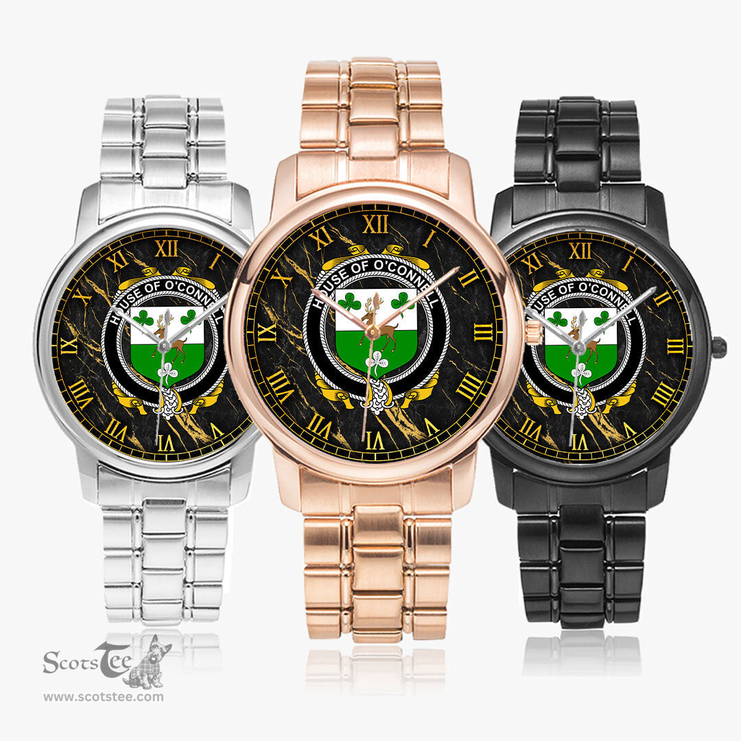 Irish House of O CONNELL Irish Coat of Arms Irish Watch Folding Clasp Type Stainless Steel Quartz Watch