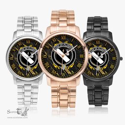 Irish House of PLUNKETT Irish Coat of Arms Irish Watch Folding Clasp Type Stainless Steel Quartz Watch