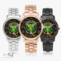 Irish House of O HORAN Irish Coat of Arms Irish Watch Folding Clasp Type Stainless Steel Quartz Watch