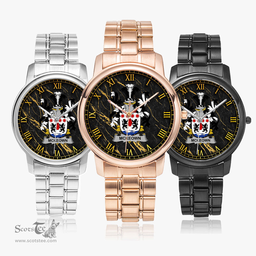 Irish McKeown Irish Coat of Arms Irish Watch Folding Clasp Type Stainless Steel Quartz Watch