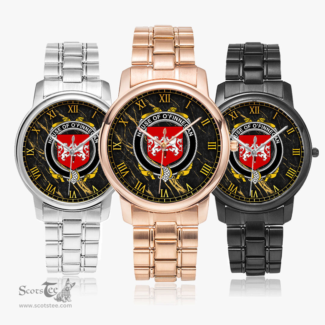 Irish House of O FINNEGAN Irish Coat of Arms Irish Watch Folding Clasp Type Stainless Steel Quartz Watch
