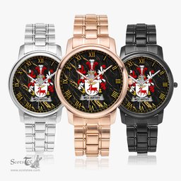 Irish McCarthy Irish Coat of Arms Irish Watch Folding Clasp Type Stainless Steel Quartz Watch