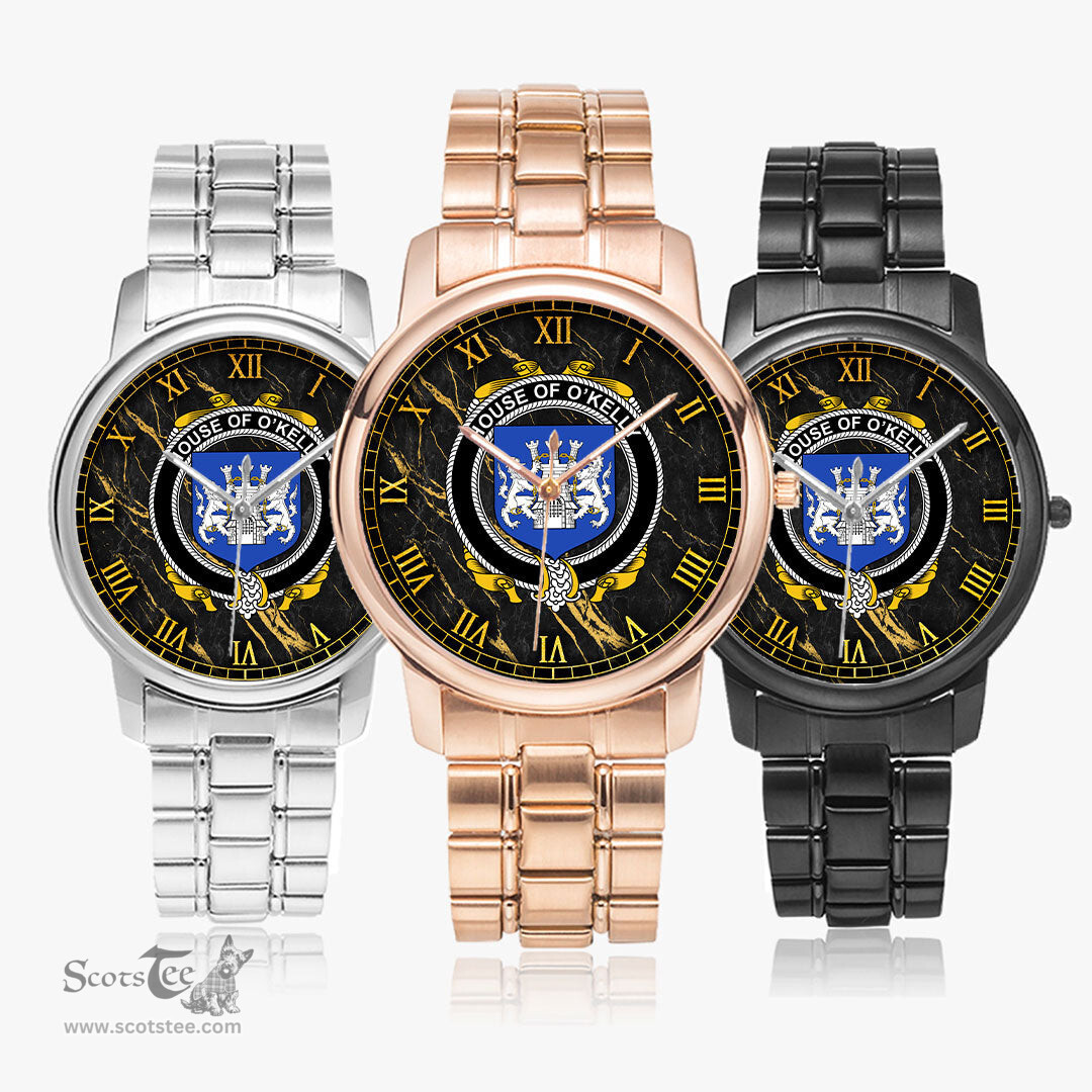 Irish House of O KELLY Irish Coat of Arms Irish Watch Folding Clasp Type Stainless Steel Quartz Watch